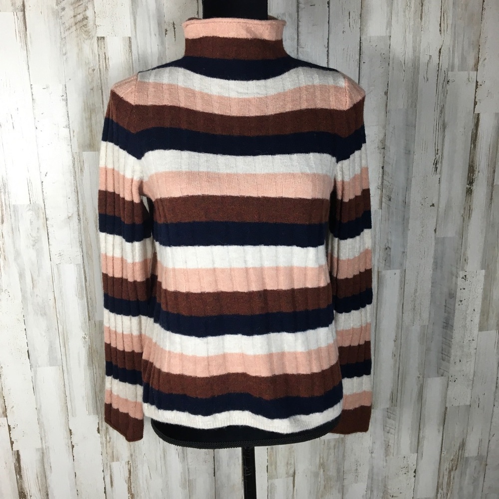 Madewell Evercrest Striped Mockneck Sweater Top S - Picture 3 of 6